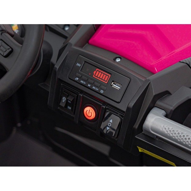Dvivietis elektromobilis 4x4 bagis SuperStar Buggy, rožinis