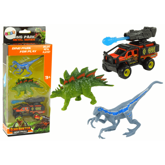 Automobilio ir dinozaurų rinkinys su raketa 