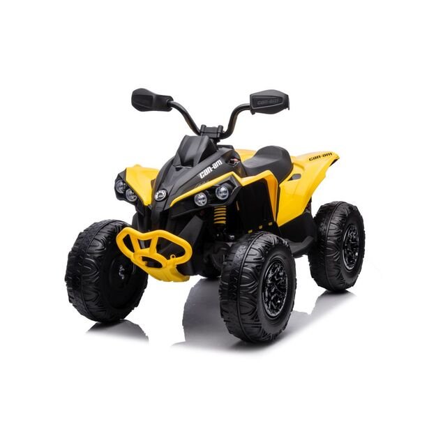 Vienvietis elektrinis keturratis Can-am, geltonas