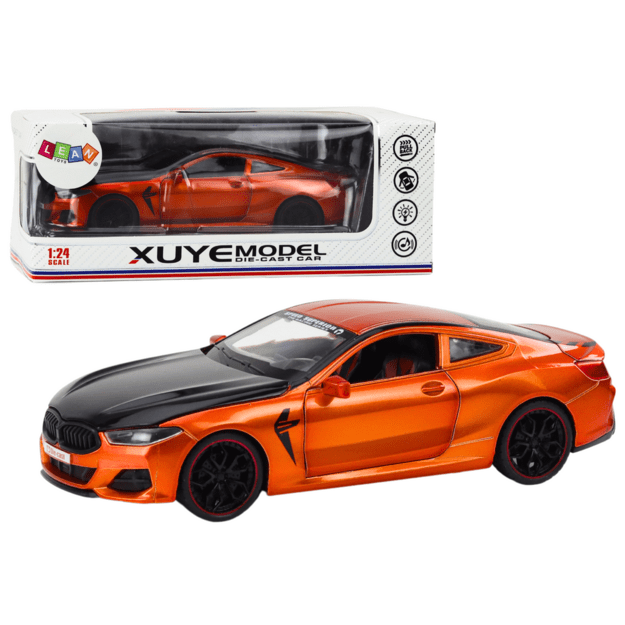 Metalinis sportinis automobilis 1:24, oranžinis