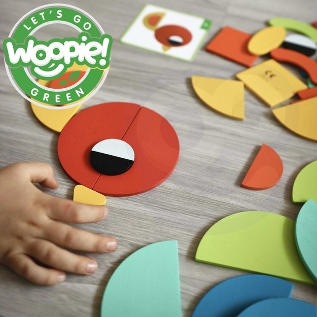 Medinė Montessori dėlionė 55 detalės, Woopie