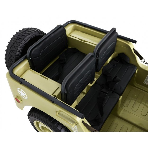 Dvivietis elektromobilis vaikams JEEP 4x4 Willy 24V 4x90W JH101, smėlio spalvos