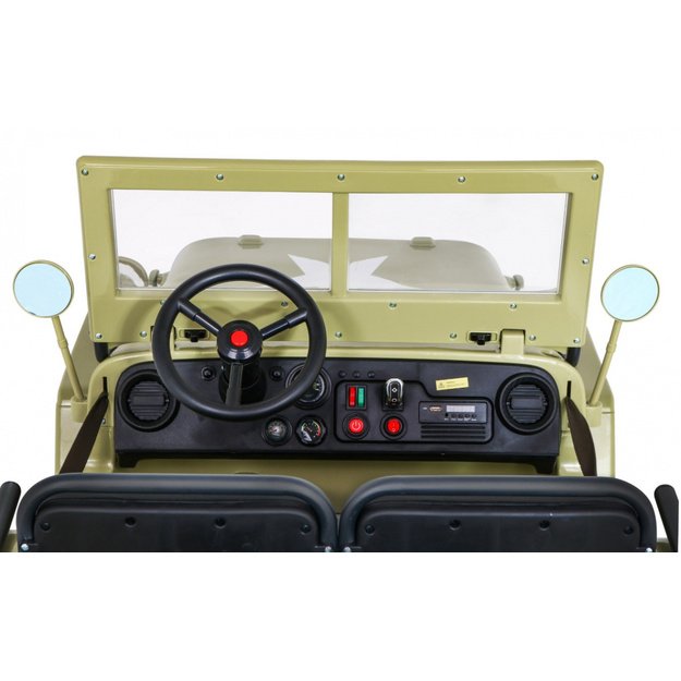 Dvivietis elektromobilis vaikams JEEP 4x4 Willy 24V 4x90W JH101, smėlio spalvos