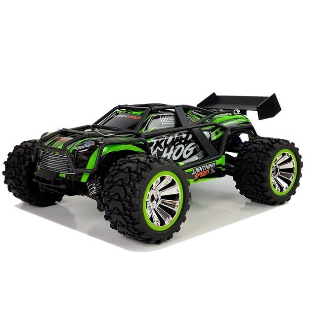 Galingas 35 km/h nuotoliniu būdu valdomas 4x4 Off-Road visureigis, žalias