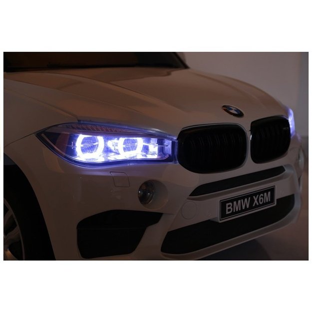 Dvivietis elektromobilis vaikams BMW X6M, baltas