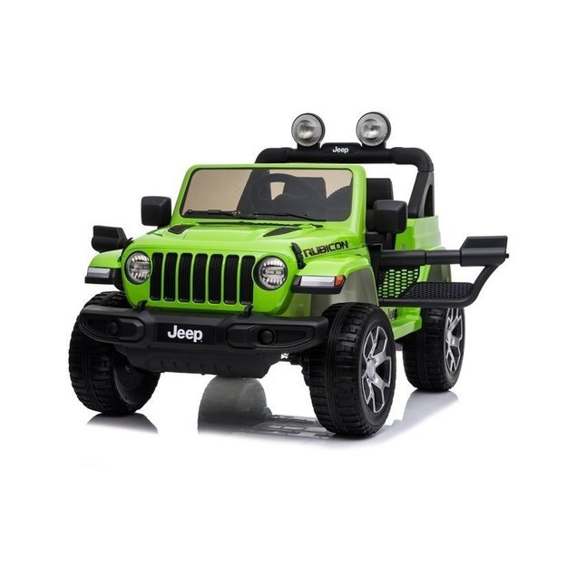 Vienvietis elektromobilis vaikams Jeep Rubicon 4x4, žalias