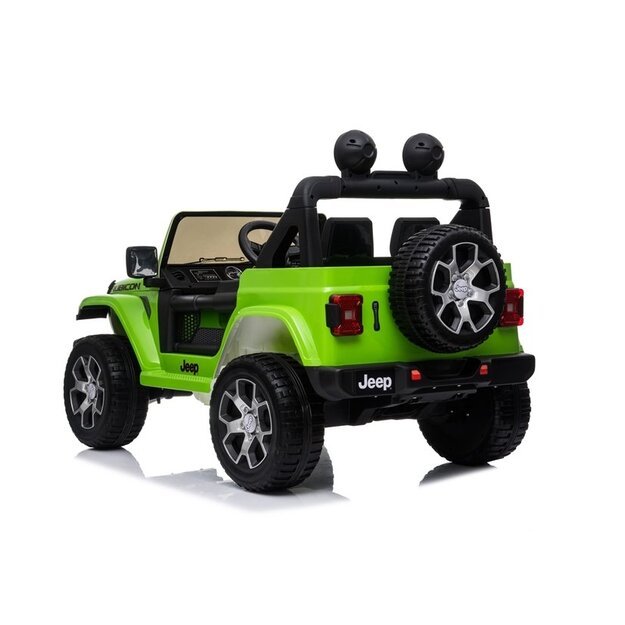 Vienvietis elektromobilis vaikams Jeep Rubicon 4x4, žalias