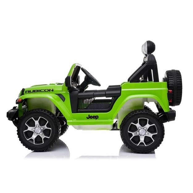 Vienvietis elektromobilis vaikams Jeep Rubicon 4x4, žalias