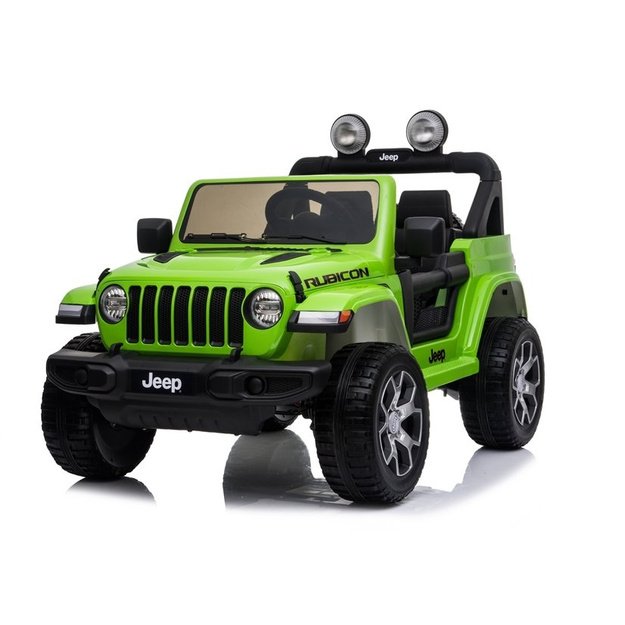 Vienvietis elektromobilis vaikams Jeep Rubicon 4x4, žalias