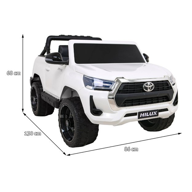 Dvivietis elektromobilis vaikams Toyota Hilux, baltas