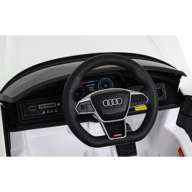 Vienvietis elektromobilis vaikams Audi RS E-Tron GT, baltas