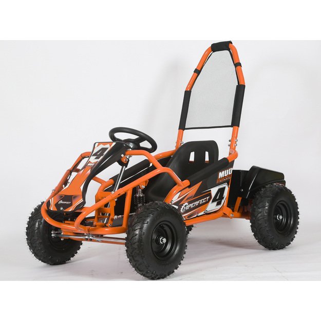Vienvietis elektrinis bagis vaikams MUD MONSTER, oranžinis 