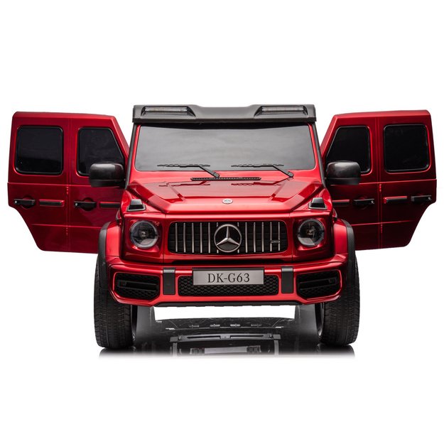 XXL Mercedes G63 AMG – dvivietis elektromobilis vaikams su touch panel, bordo lakuotas