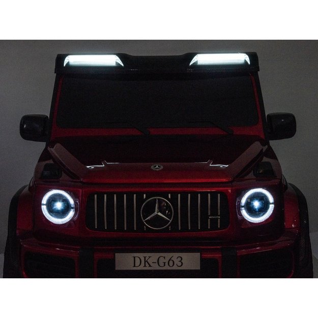 XXL Mercedes G63 AMG – dvivietis elektromobilis vaikams su touch panel, bordo lakuotas