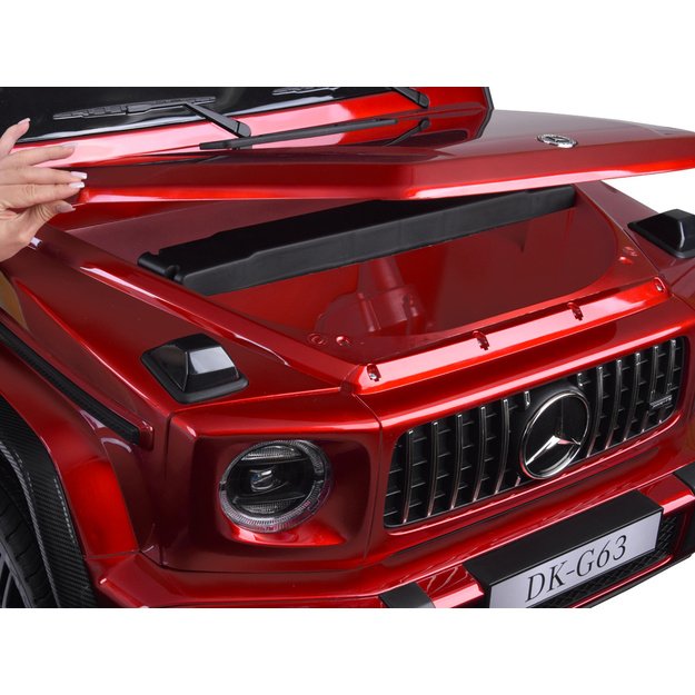XXL Mercedes G63 AMG – dvivietis elektromobilis vaikams su touch panel, bordo lakuotas