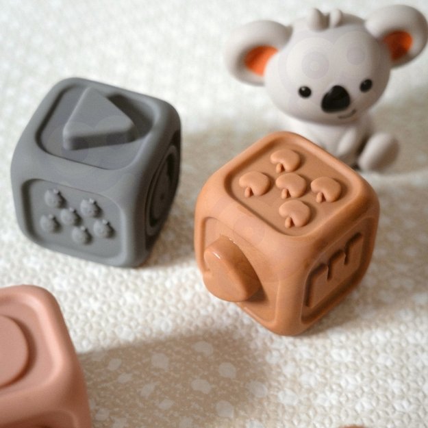 Sensorinių kaladėlių rinkinys vaikams 2in1, WOOPIE BABY