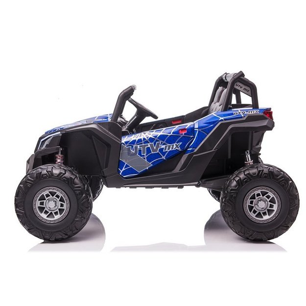 Galingas dvivietis vaikiškas elektrinis bagis UTV-MX Mėlynas Spider ir MP4