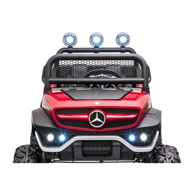 Vaikiškas vienvietis elektromobilis Mercedes Benz Unimog S, raudonas lakuotas
