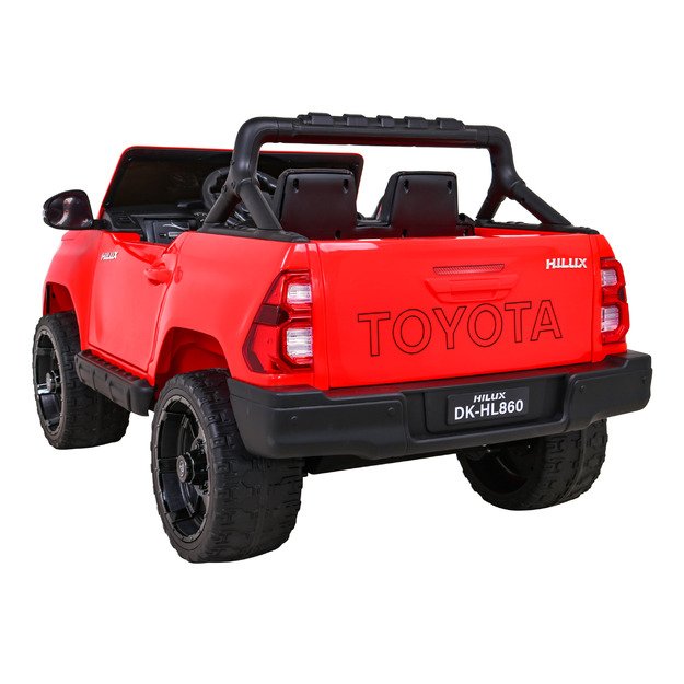 Dvivietis elektromobilis vaikams Toyota Hilux, raudonas
