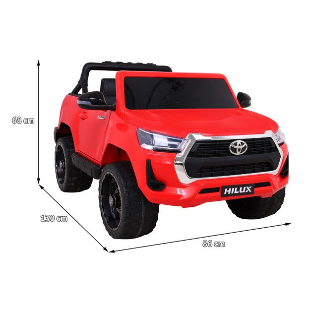 Dvivietis elektromobilis vaikams Toyota Hilux, raudonas