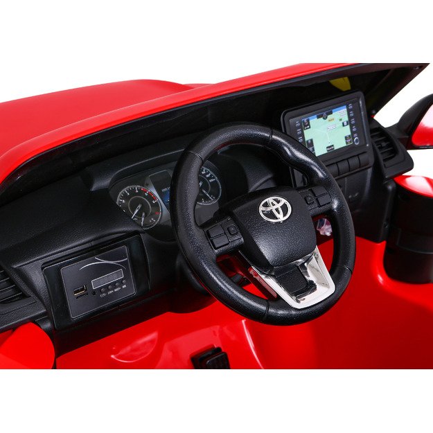 Dvivietis elektromobilis vaikams Toyota Hilux, raudonas