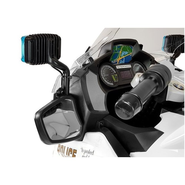 Elektrinis motociklas vaikams BMW R1200 Policija, baltas