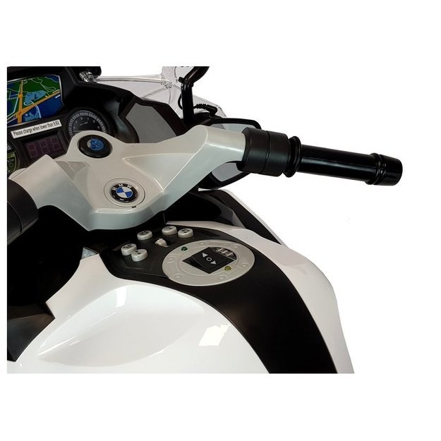 Elektrinis motociklas vaikams BMW R1200 Policija, baltas