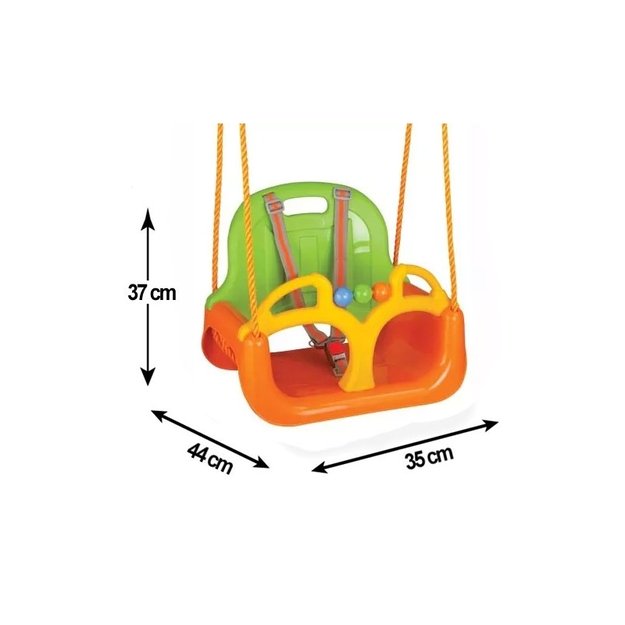 Vaikiškos sūpynės 3 in 1 WOOPIE, oranžinės