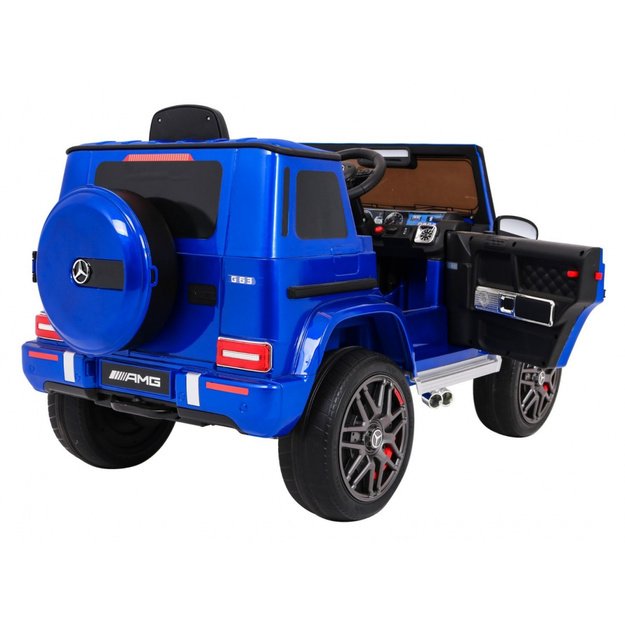 Vienvietis elektrinis džipas vaikams Mercedes AMG G63, mėlynas lakuotas