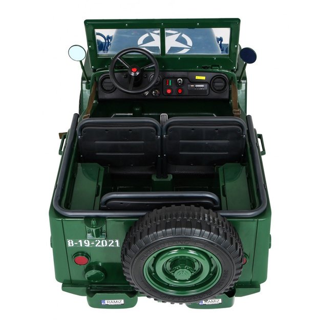 Dvivietis elektromobilis vaikams JEEP 4x4 Willy JH101, žalias