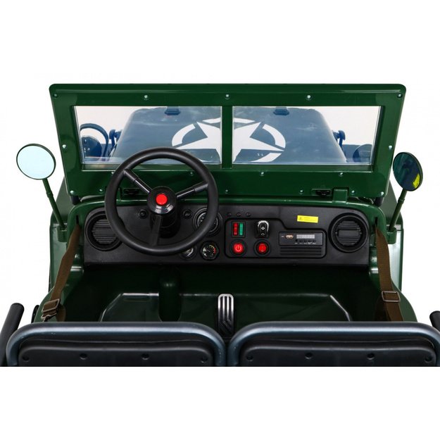 Dvivietis elektromobilis vaikams JEEP 4x4 Willy JH101, žalias