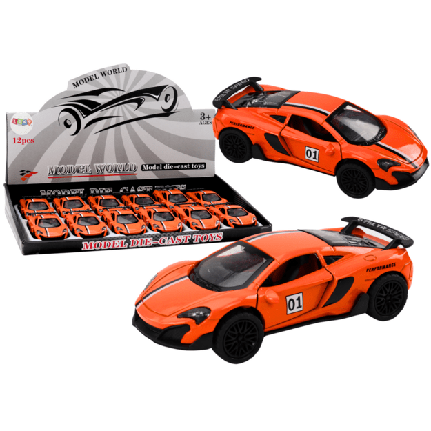 Metalinis sportinis automobilis 1:32, oranžinė 6