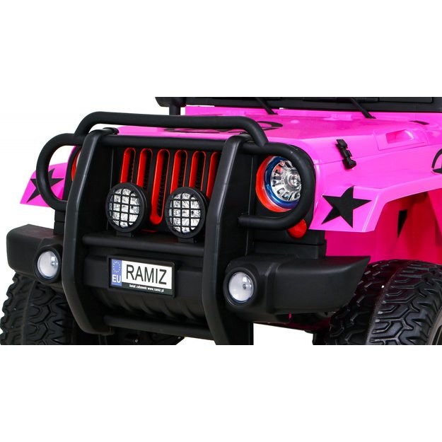 Dvivietis elektrinis visureigis vaikams Monster 4x4, rožinis