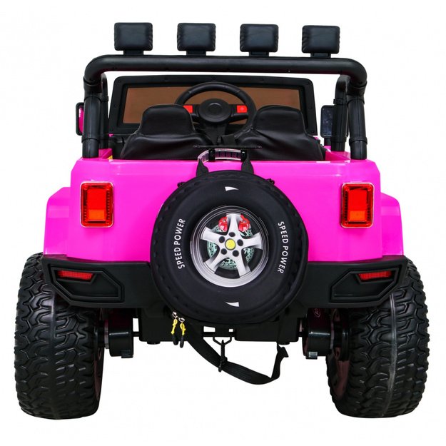 Dvivietis elektrinis visureigis vaikams Monster 4x4, rožinis