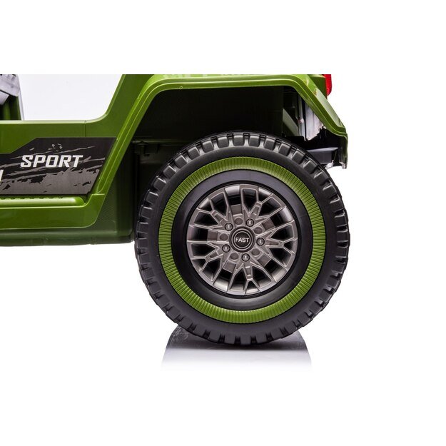 Vienvietis elektrinis visureigis vaikams Off Road MOUNTAIN, žalias