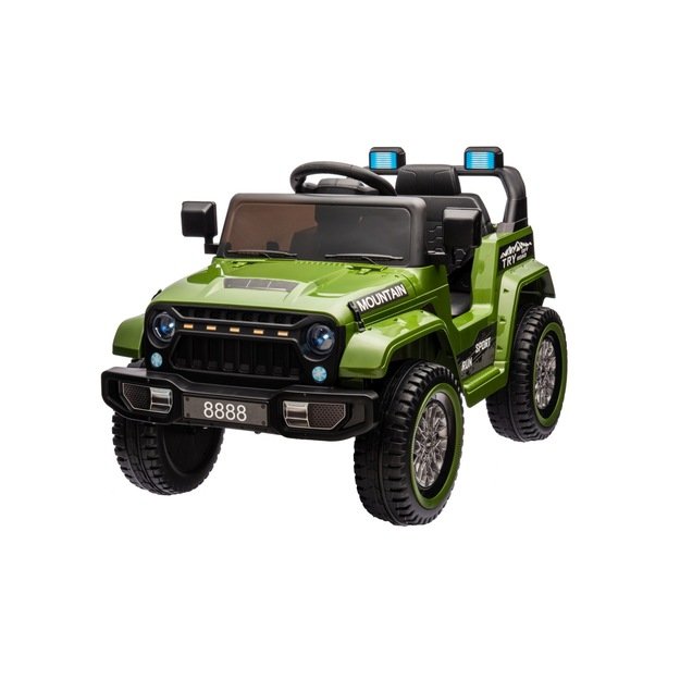 Vienvietis elektrinis visureigis vaikams Off Road MOUNTAIN, žalias