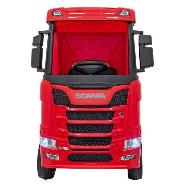 Vienvietis elektrinis sunkvežimis vaikams Scania R-SERIE, raudonas