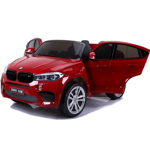 Dvivietis elektromobilis vaikams BMW X6M, raudonas lakuotas