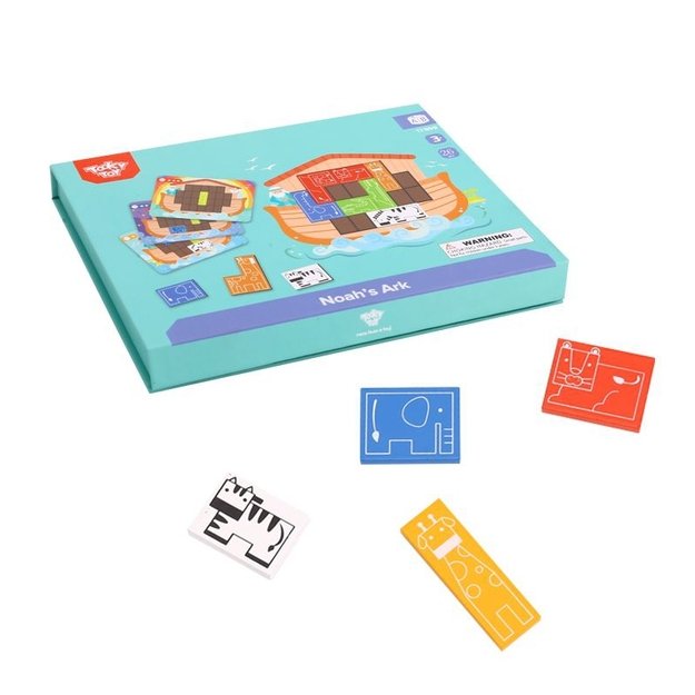 Medinė magnetinė dėlionė vaikams 26 vnt. - Nojaus arka Tooky Toy 3