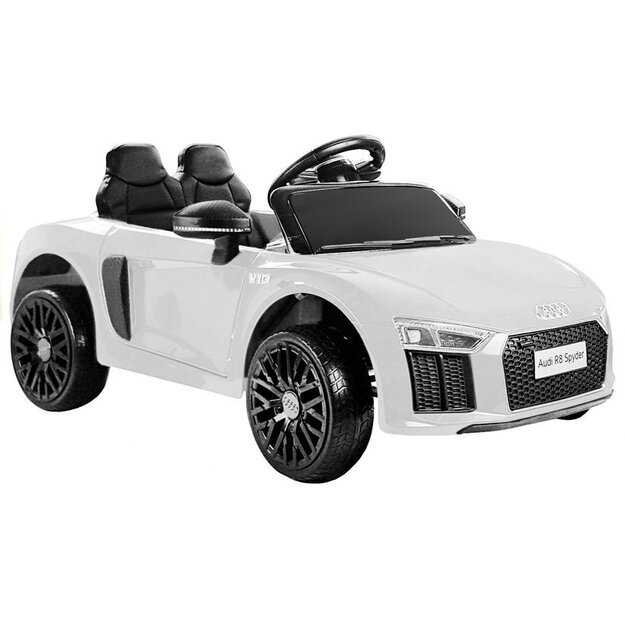 Vienvietis elektromobilis vaikams Audi R8 SPYDER, baltas