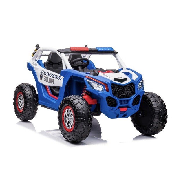 Vienvietis elektromobilis vaikams Policija 4x4 XB-2118, mėlynaas