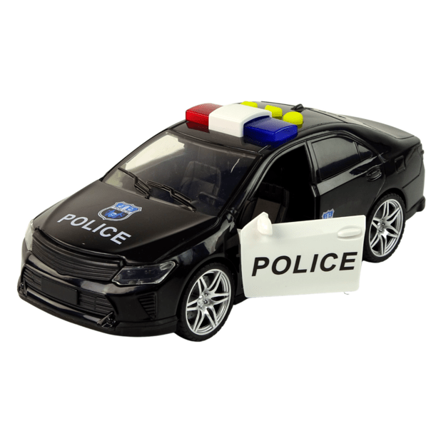 Policijos automobilis su šviesos ir garso efektais