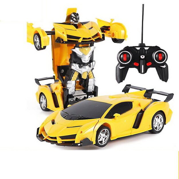 Nuotoliniu būdu valdomas Robotas transformeris, geltonas
