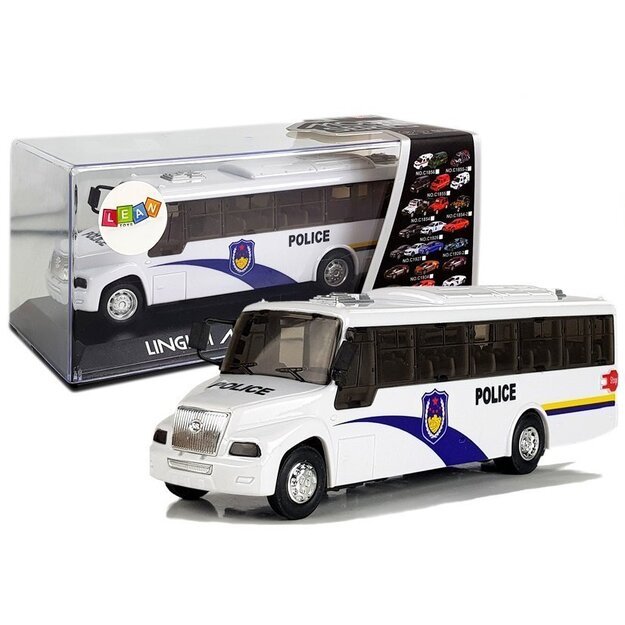 Žaislinis policijos autobusas, baltas