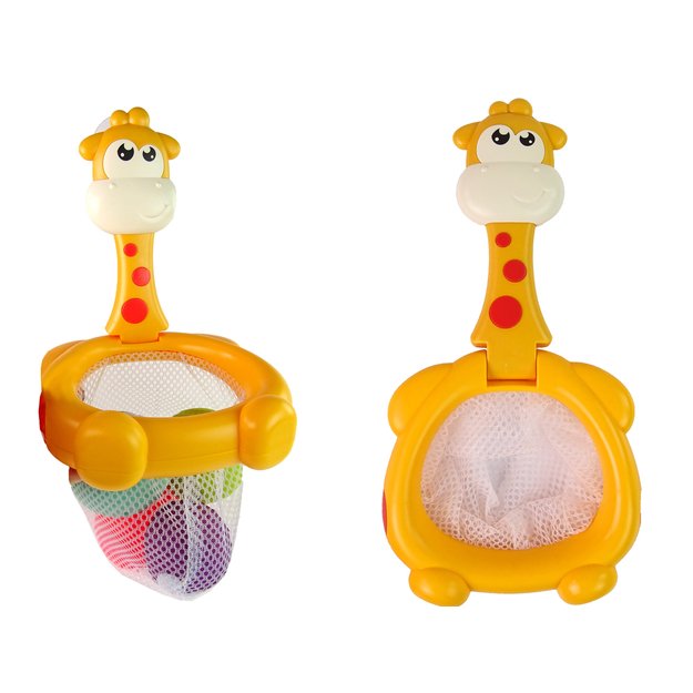 Vonios žaislas žirafa su guminiais kamuoliukais