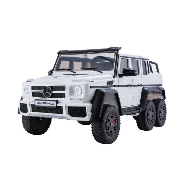 Dvivietis elektrinis džipas vaikams Mercedes G63 6x4 24V, baltas