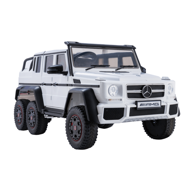 Dvivietis elektrinis džipas vaikams Mercedes G63 6x4 24V, baltas