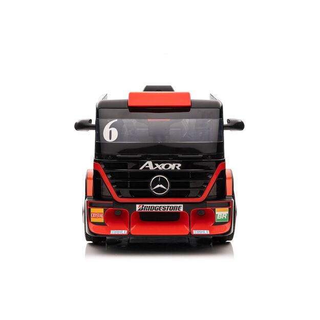 Vienvietis elektromobilis su priekaba Mercedes-Benz Axor XMX622, raudonas