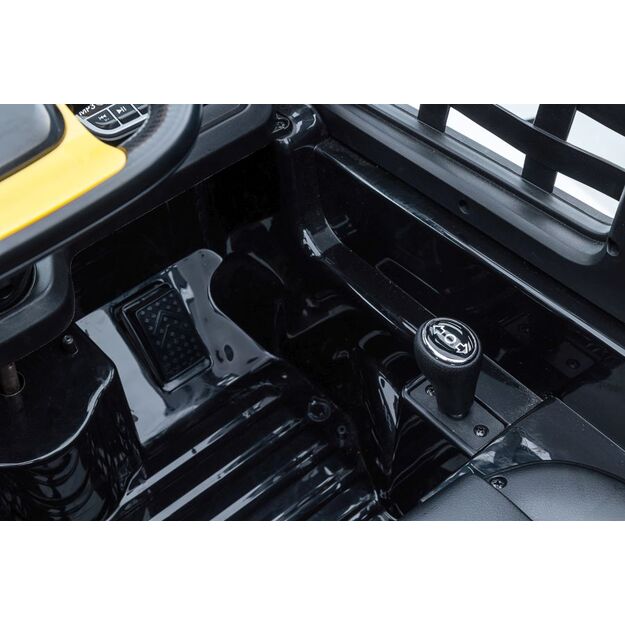 Vienvietis elektromobilis su priekaba Mercedes-Benz Axor XMX622, geltonas