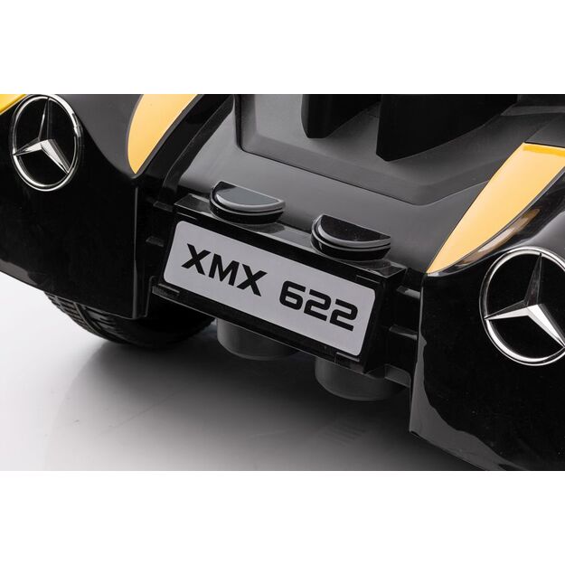 Vienvietis elektromobilis vaikams Mercedes-Benz Axor XMX622, geltonas